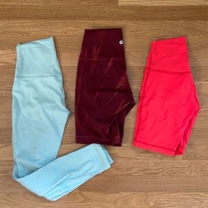 Set of 3 Lululemon Leggings & Biker Shorts